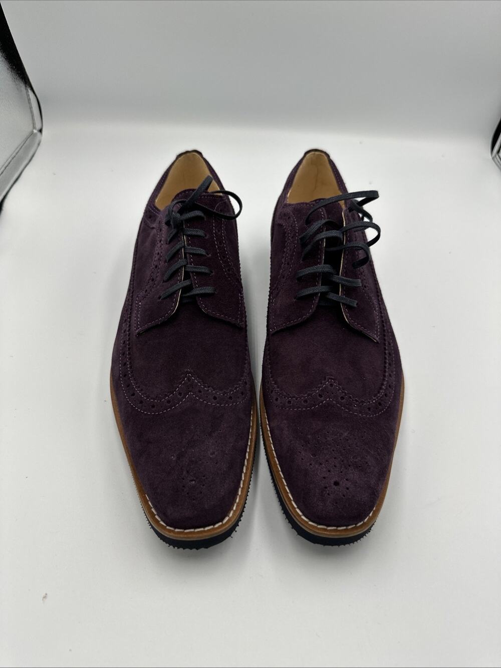 Girotti Lightweight Suede Oxford Shoes Dark Purple Size 11 44 35048